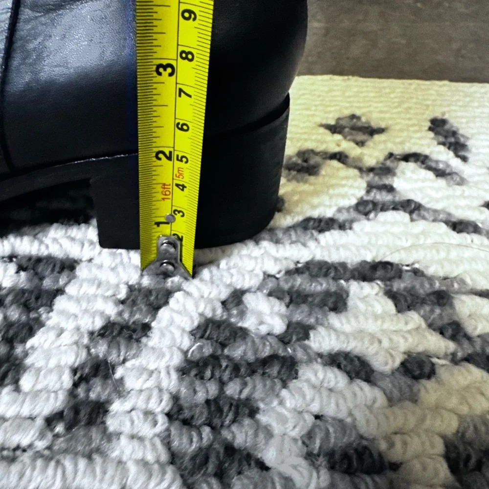 Blondo Black Over-the-Knee Leather Boots with Buckle Trim - Picture 4 of 11